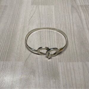 14k and 9.25 Silver Knot Bangle Bracelet